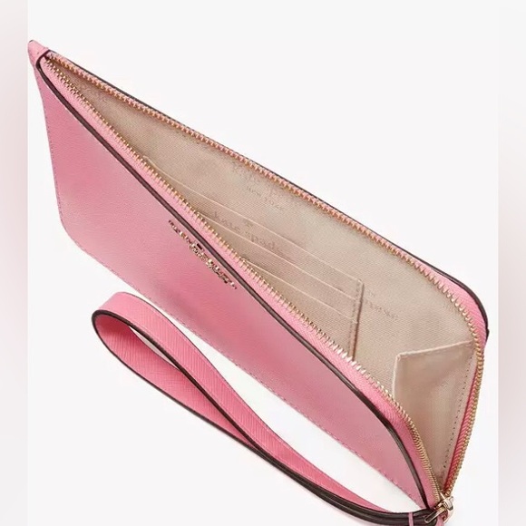 NWT! Kate Spade's Leila Medium L-Zip Wristlet. Color blossom pink - Picture 2 of 3